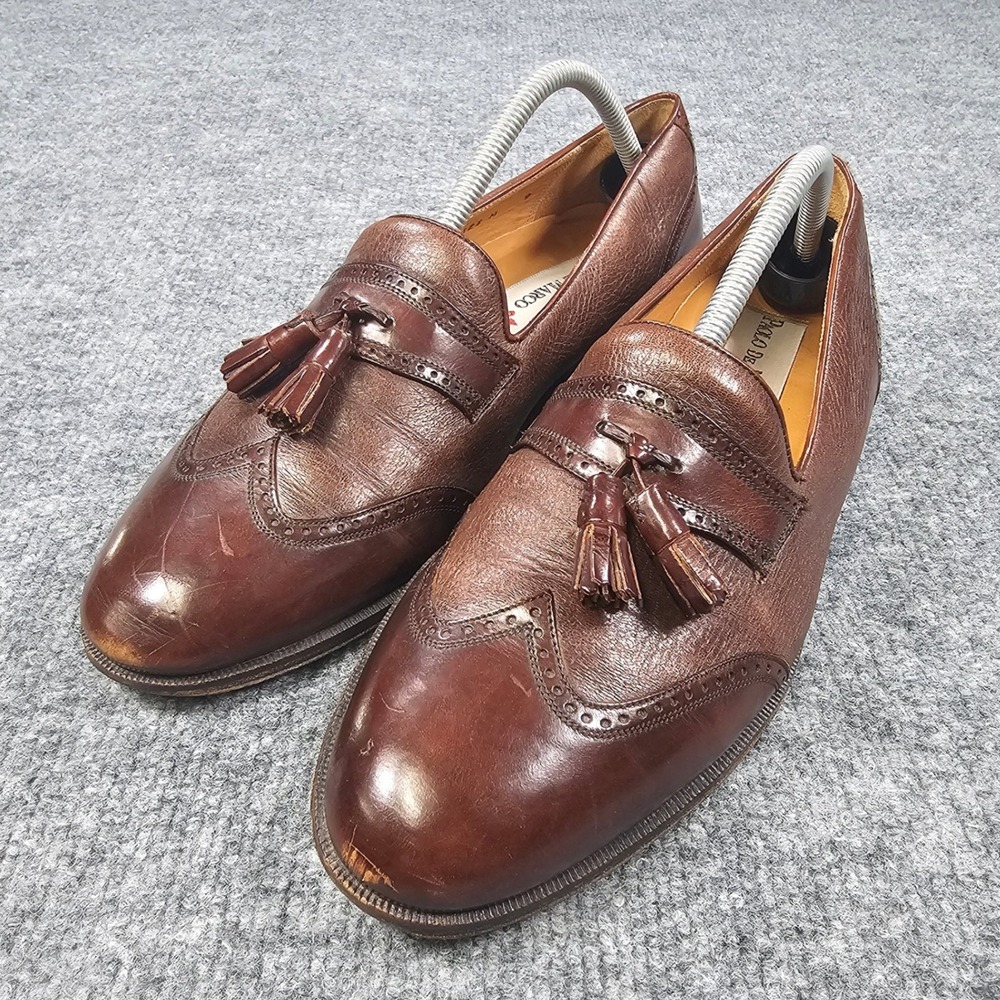 Paolo De Marco Tassel Loafers Brown Wingtip Dress Shoes US 9 M Handmade in Spain